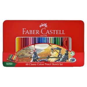 مداد رنگی 60 رنگ فلزی فابر کاستل مدل CLASSIC کد 115893